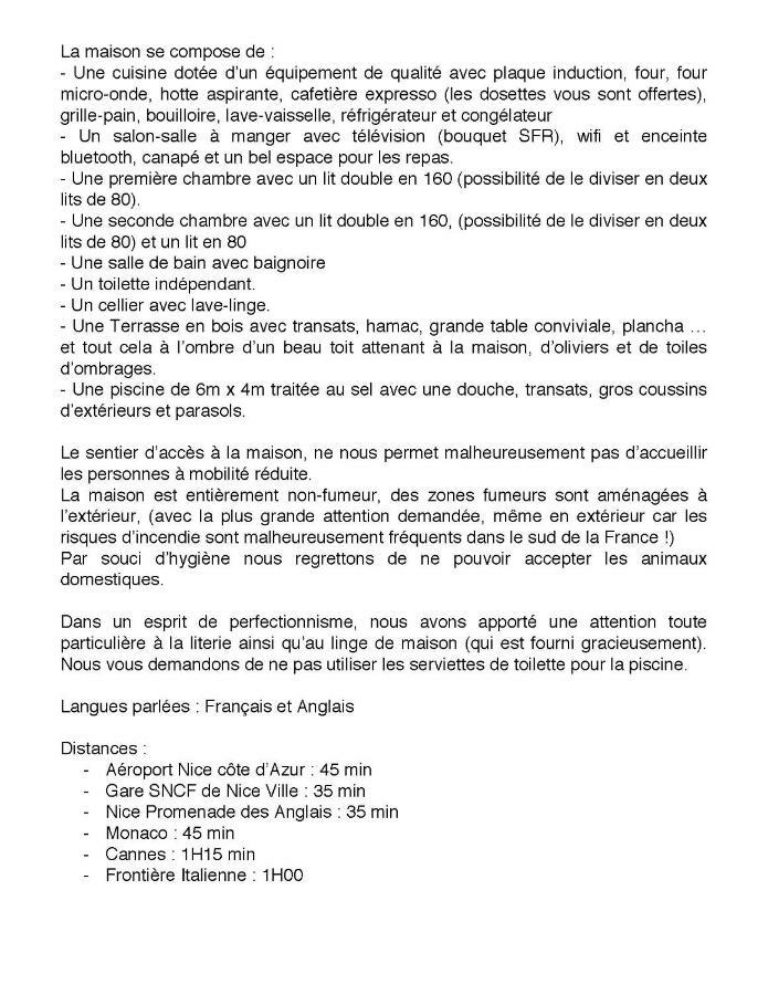 Willa Les Figaires L'Escarene Zewnętrze zdjęcie